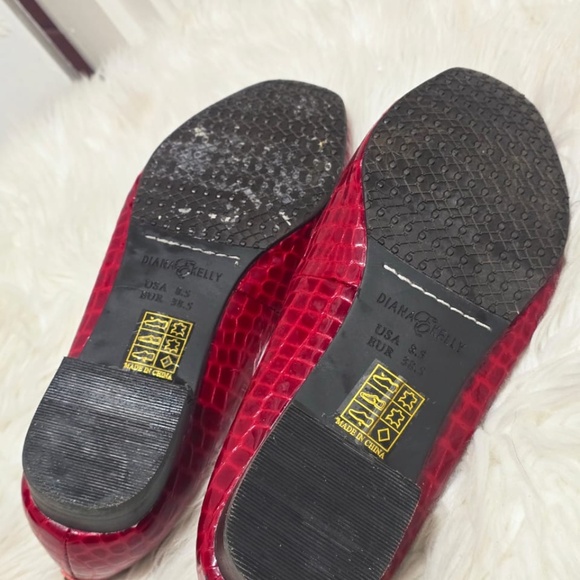Diana E Kelly Red Leather Flats with Embellishments Women's Size 8.5.🌴 - Picture 7 of 7